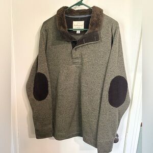 Weatherproof Vintage Mens L Sherpa Lined Pullover Elbow Patch Sweater